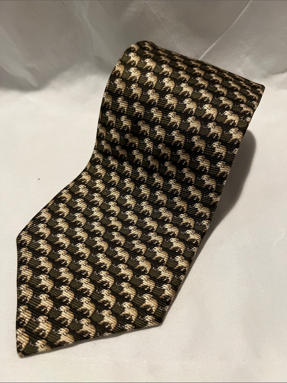 Burberry Black Tie with Gold Elephant Motif